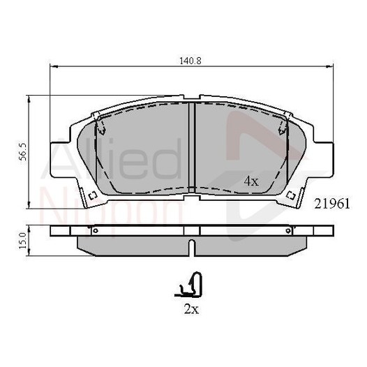 Слика на плочки COMLINE ANL Braking ADB3713 за Toyota Avensis Liftback (T22) 1.6 VVT-i - 110 коњи бензин