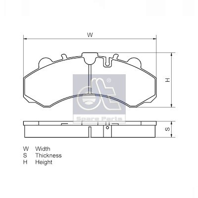 Слика на плочки DT Spare Parts 6.95100 за камион MAN L2000 10.163 LK, L-KI, LRK, LR-KI, LRK-L, LK-L - 155 коњи дизел