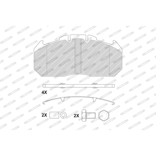 Слика на плочки FERODO PREMIER FCV1404BFE за камион MAN F 2000 19.464 FC, FLC, FLLC, FLL, FRC, FLLR, FLLRC, FLLW, F-NL - 460 коњи дизел