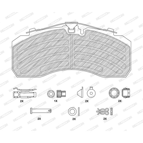 Слика на плочки FERODO PREMIER FCV4296PTS за камион Iveco Eurotech MH 400 E 31 TP, 440 E 31 T, 440 E 31 TP - 310 коњи дизел