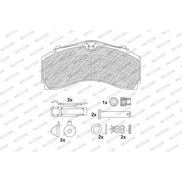 Слика на плочки FERODO PREMIER FCV4417PTS за камион Mercedes Actros MP2, MP3 2055 S - 551 коњи дизел