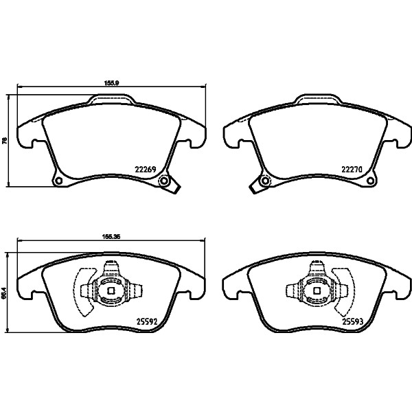 Слика на плочки HELLA PAGID 8DB 355 025-201 за Ford Mondeo 5 Saloon 2.0 EcoBoost - 203 коњи бензин