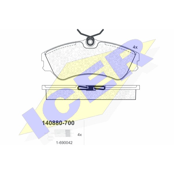 Слика на плочки ICER 140880 за VW Transporter T4 Bus 2.8 VR 6 - 140 коњи бензин