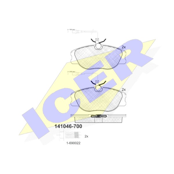 Слика на плочки ICER 141046 за Citroen Jumpy U6U 2.0 i 16V - 138 коњи бензин