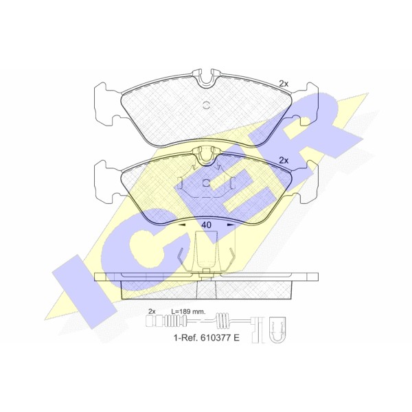 Слика на плочки ICER 141103-203 за Mercedes Sprinter 4-t Box (904) 412 D - 122 коњи дизел