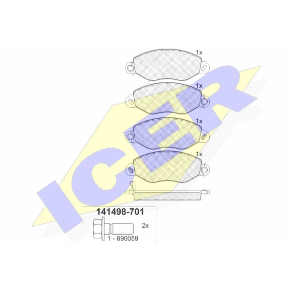 Слика на плочки ICER 141498 за Ford Transit BOX (FA) 2.3 - 143 коњи бензин