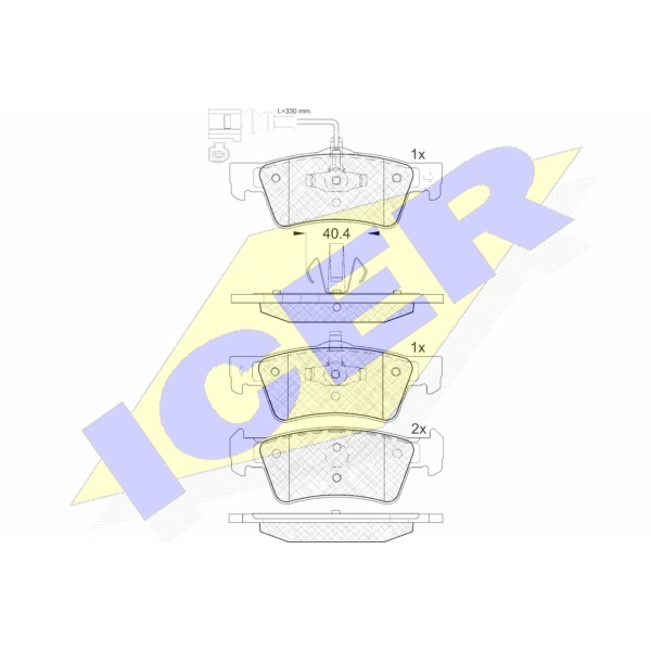 Слика на плочки ICER 141816 за VW Multivan 5 2.5 TDI 4motion - 130 коњи дизел