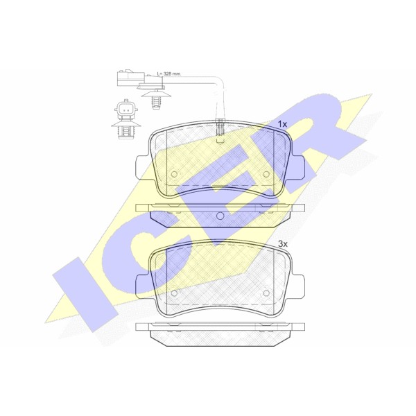 Слика на плочки ICER 142001 за Opel Movano B Platform 2.3 CDTI [RWD] - 101 коњи дизел