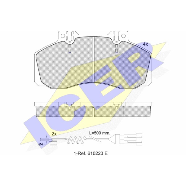 Слика на плочки ICER 151080-111 за камион Iveco Eurocargo 65 E 10 K - 102 коњи дизел