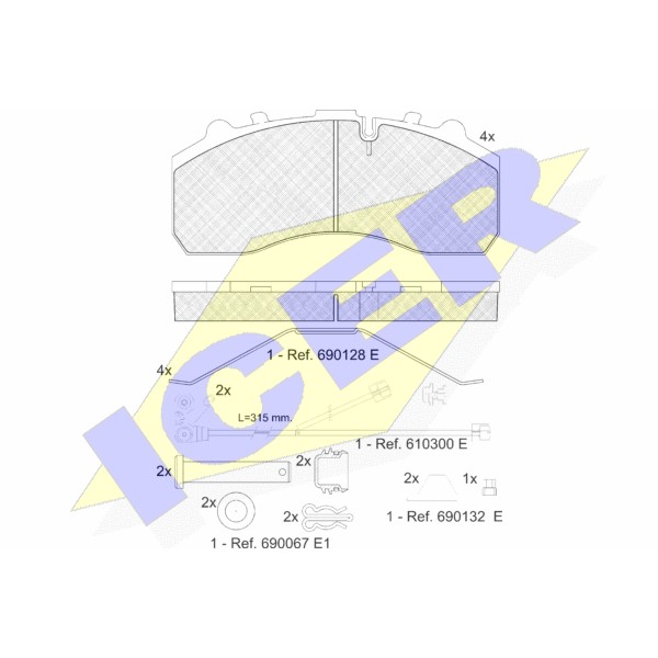 Слика на плочки ICER 151194-117 за камион Iveco Eurostar LD 190 E 52 - 514 коњи дизел