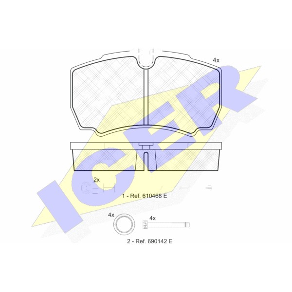 Слика на плочки ICER 151640-117 за камион Iveco Daily 2 Bus Box 35 C 17, 35 S 17 - 166 коњи дизел