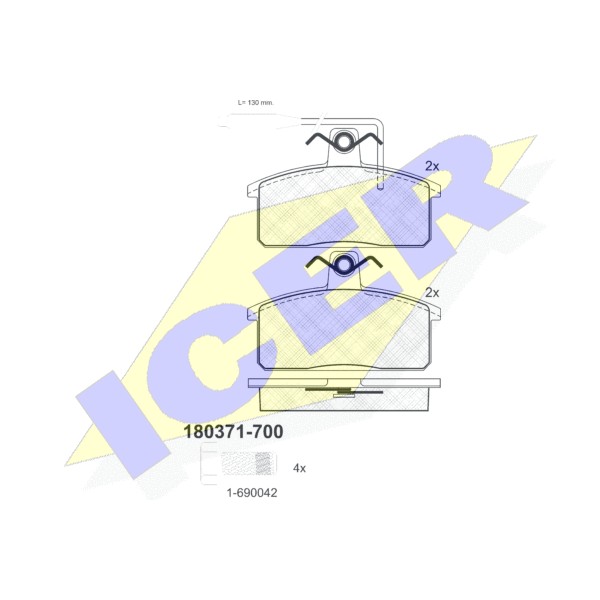 Слика на плочки ICER 180371-700 за Seat Marbella Box (028A) 0.9 - 40 коњи бензин