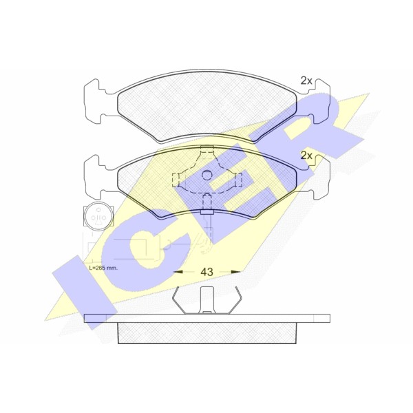 Слика на плочки ICER 180410 за Ford Fiesta 3 (gfj) 1.4  - 73 коњи бензин