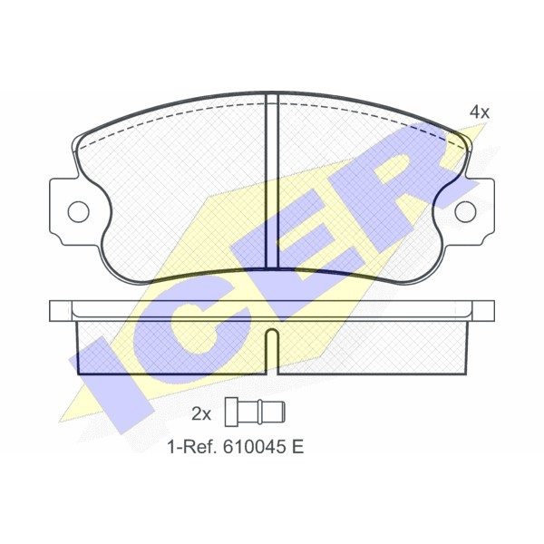 Слика на плочки ICER 180418 за Seat Marbella Box (028A) 0.9 - 40 коњи бензин