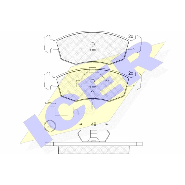 Слика на плочки ICER 180475 за Ford Granada MK 3 (gae,gge) 2.4 i - 125 коњи бензин