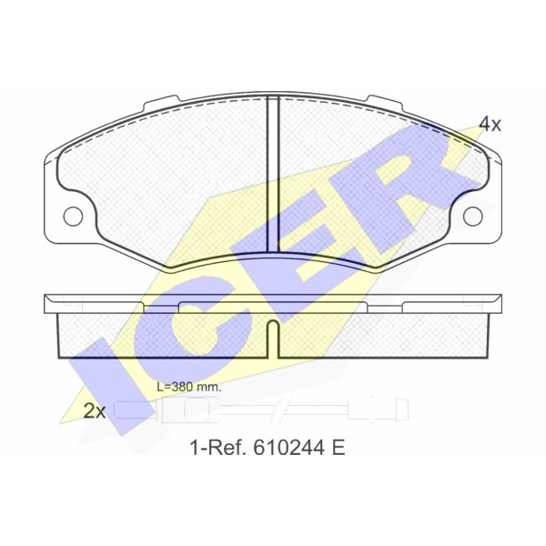 Слика на плочки ICER 180556 за Renault 21 Saloon 2.1 TD - 68 коњи дизел