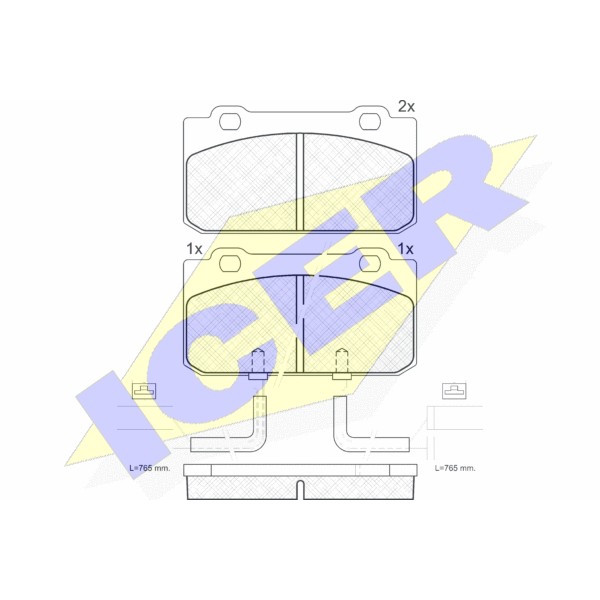 Слика на плочки ICER 180632 за Alfa Romeo 33 (905) Sedan 1.5 4x4 (905.A2) - 102 коњи бензин