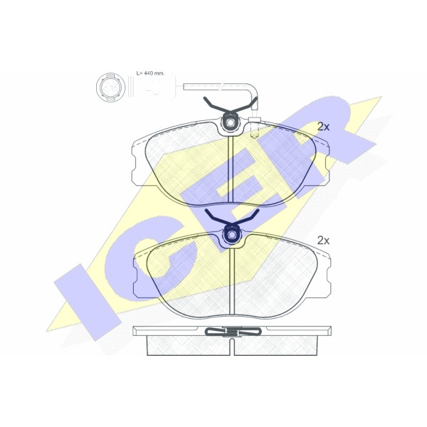 Слика на плочки ICER 180761 за Fiat Palio 178bx 1.8 Flex - 114 коњи Бензин/Етанол