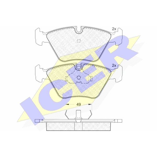 Слика на плочки ICER 180773 за BMW 5 Sedan E34 530 i V8 - 218 коњи бензин