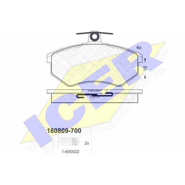 Слика на плочки ICER 180809-700 за Seat Toledo (1L) 1.9 TDI - 90 коњи дизел