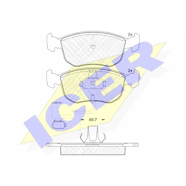 Слика на плочки ICER 180957 за Ford Mondeo 1 Estate (BNP) 2.0 i 16V 4x4 - 132 коњи бензин