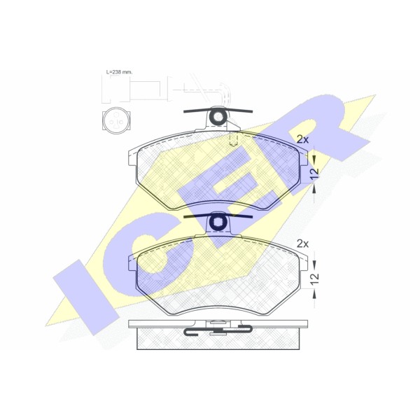 Слика на плочки ICER 180987 за Audi 80 Sedan (89, 89Q, 8A, B3) 2.0 E - 113 коњи бензин