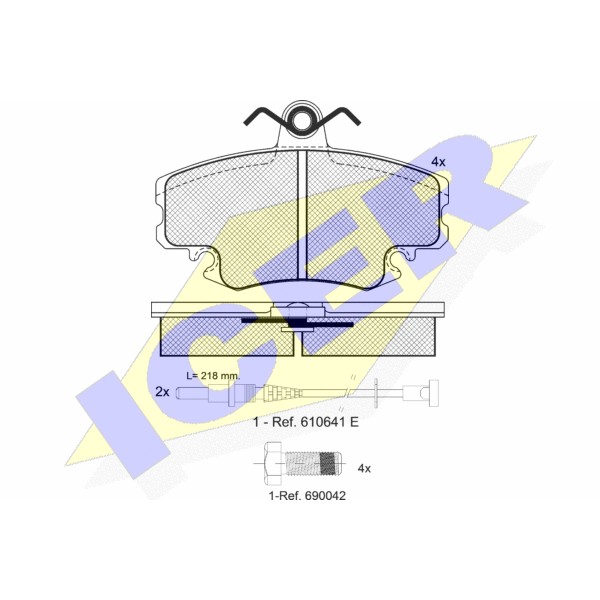 Слика на плочки ICER 180993-700 за Renault Megane 1 (BA0-1) 1.6 e (BA0F, BA0S) - 90 коњи бензин