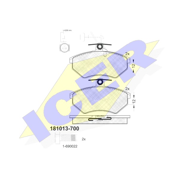 Слика на плочки ICER 181013-700 за VW Golf 3 (1H1) 2.8 VR6 - 174 коњи бензин