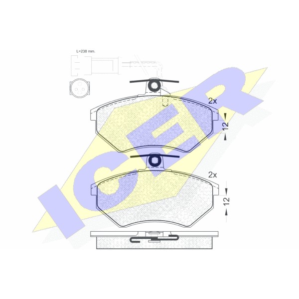 Слика на плочки ICER 181013 за VW Corrado (53i) 1.8 16V - 136 коњи бензин