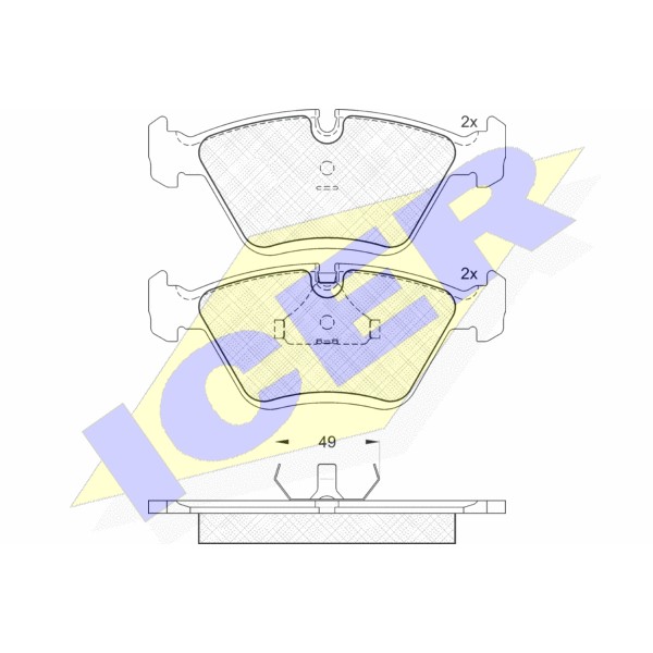 Слика на плочки ICER 181083 за Audi 100 Sedan (44, 44Q, C3) 2.2 quattro - 137 коњи бензин