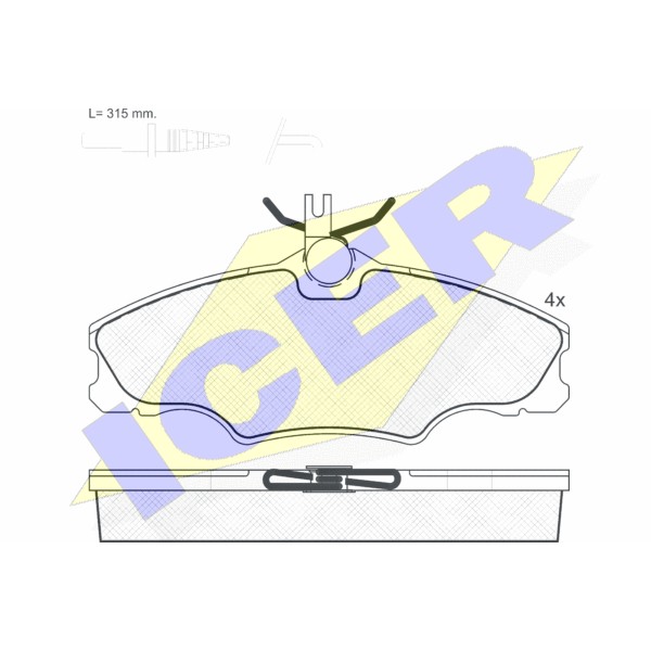 Слика на плочки ICER 181107 за Peugeot 406 Estate 1.9 D - 75 коњи дизел