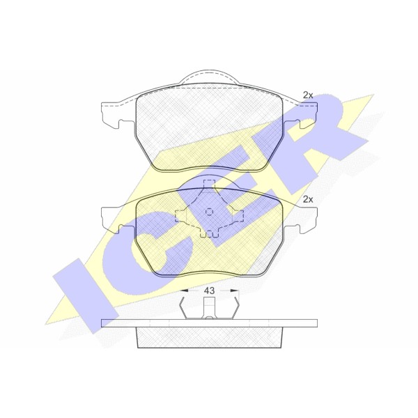 Слика на плочки ICER 181131 за Skoda Octavia Estate (1U5) 2.0 4x4 - 116 коњи бензин