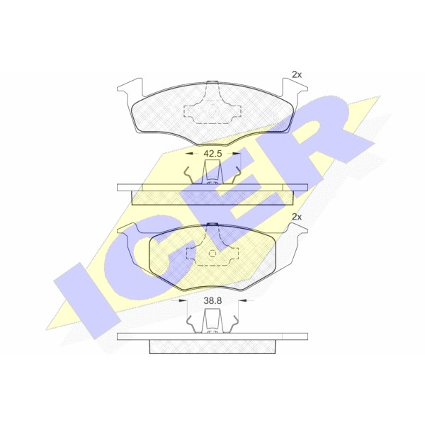 Слика на плочки ICER 181178 за VW Golf 3 (1H1) 1.9 D - 64 коњи дизел