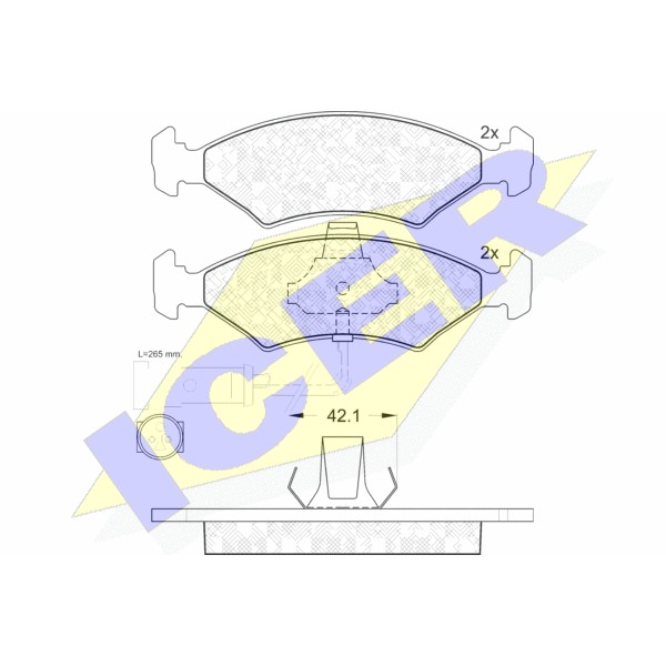 Слика на плочки ICER 181230 за Ford Fiesta MK 4 (ja,jb) 1.4 i 16V - 90 коњи бензин