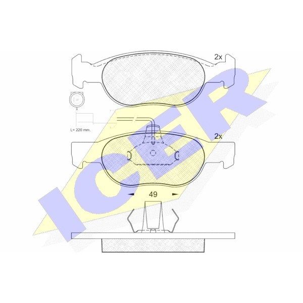 Слика на плочки ICER 181242 за Alfa Romeo 145 (930) Hatchback 1.6 i.e. 16V T.S. - 120 коњи бензин