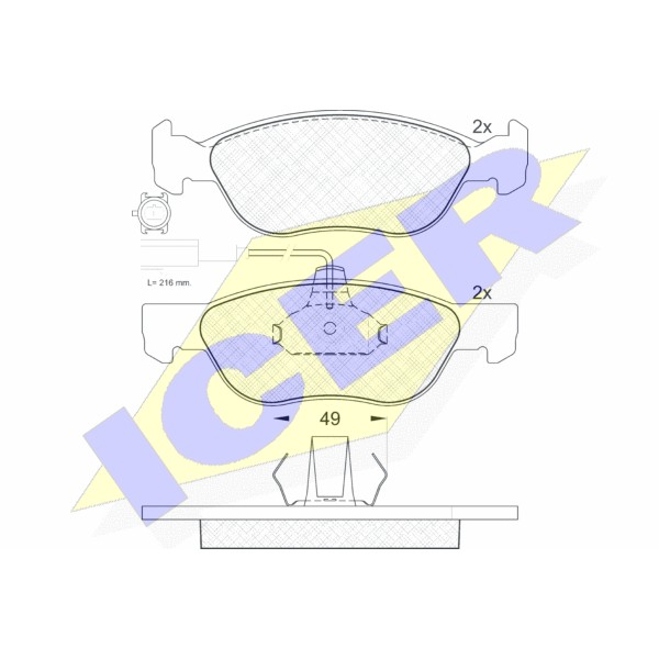 Слика на плочки ICER 181282 за Alfa Romeo 145 (930) Hatchback 1.9 JTD - 105 коњи дизел