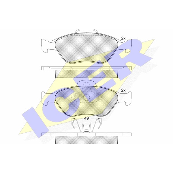 Слика на плочки ICER 181343 за Ford Fiesta 4 (ja,jb) 1.25 i 16V - 75 коњи бензин