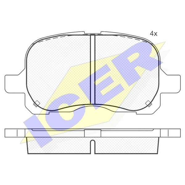 Слика на плочки ICER 181408 за Toyota Corolla Sedan (E11) 1.9 D (WZE110_) - 69 коњи дизел