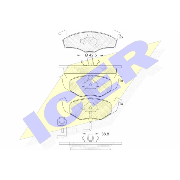 Слика на плочки ICER 181590 за Skoda Fabia Hatchback (6Y2) 2.0 - 116 коњи бензин