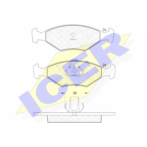 Слика на плочки ICER 181604 за Fiat Palio 178bx 1.4 - 69 коњи бензин