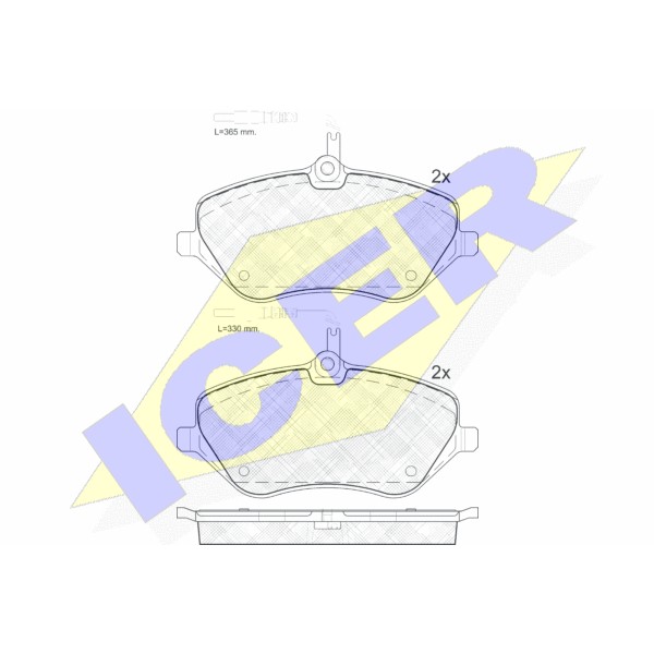 Слика на плочки ICER 181657 за Citroen C6 Sedan 3.0 V6 - 211 коњи бензин