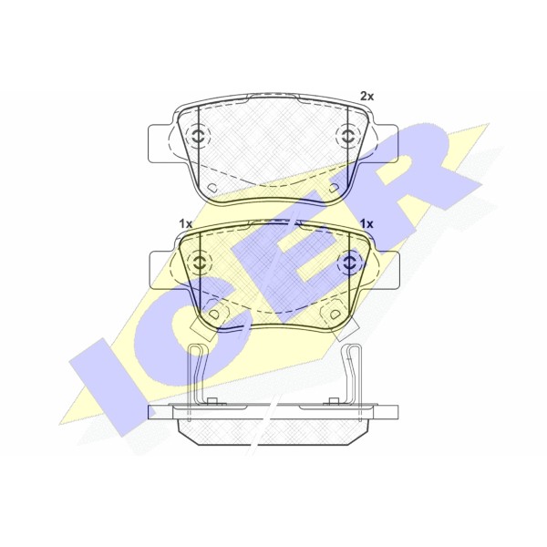 Слика на плочки ICER 181688 за Toyota Avensis Estate (T25) 2.2 D-CAT - 177 коњи дизел