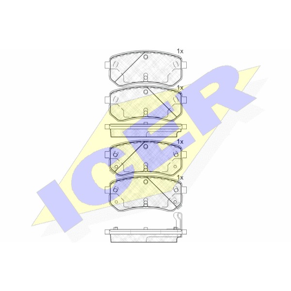 Слика на плочки ICER 181710 за Kia Picanto hatchback (TA) 1.0 LPG - 67 коњи Бензин/Автогаз (LPG)