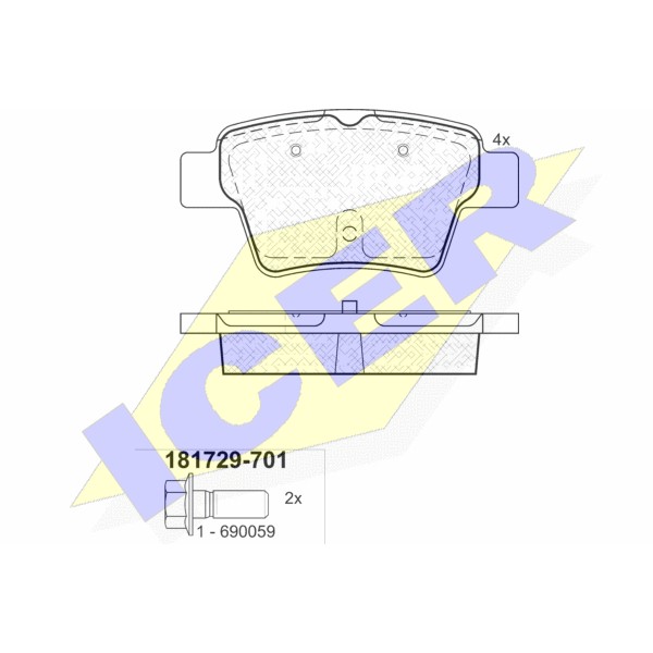 Слика на плочки ICER 181729-701 за Citroen C4 Coupe LA 1.6 HDi - 90 коњи дизел