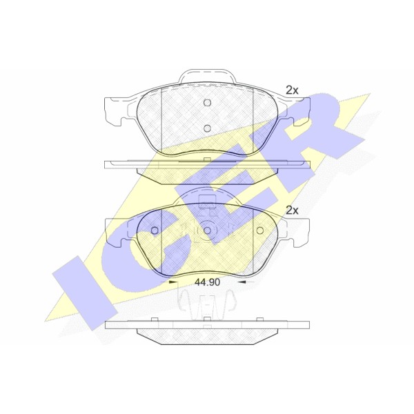 Слика на плочки ICER 181860 за Renault Megane 2 Saloon 1.6 16V - 112 коњи бензин