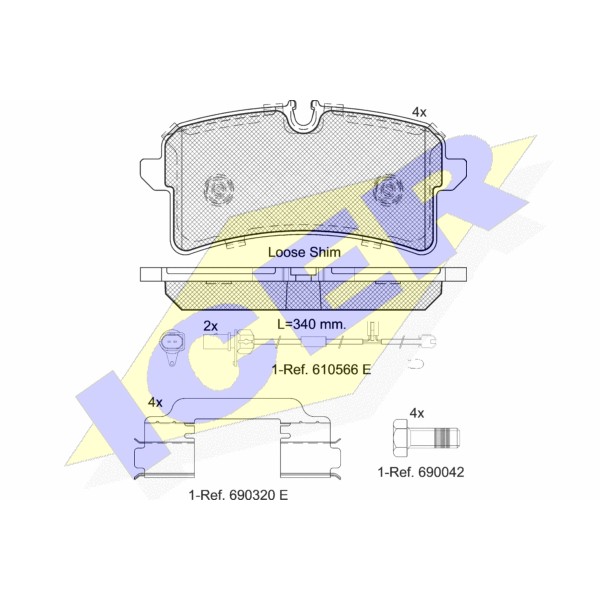 Слика на плочки ICER 182159 за Audi A6 Avant (4G5, C7) 3.0 TDI - 218 коњи дизел