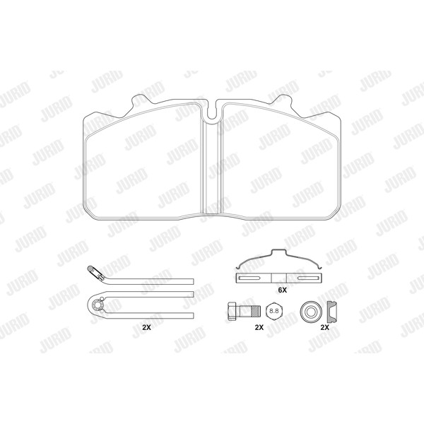 Слика на плочки JURID 2908809560 за камион MAN M 2000 L 12.224, 12.225, LK, LRK - 220 коњи дизел