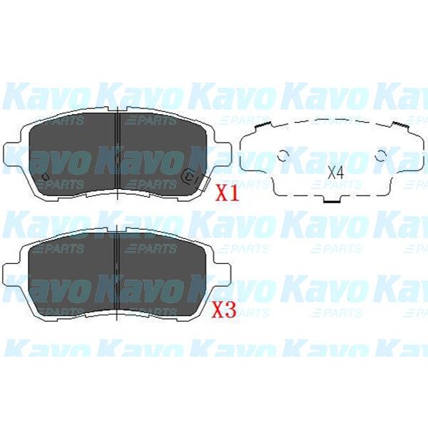 Слика на плочки KAVO PARTS KBP-1514 за Ford Fiesta 6 1.4 TDCi - 70 коњи дизел