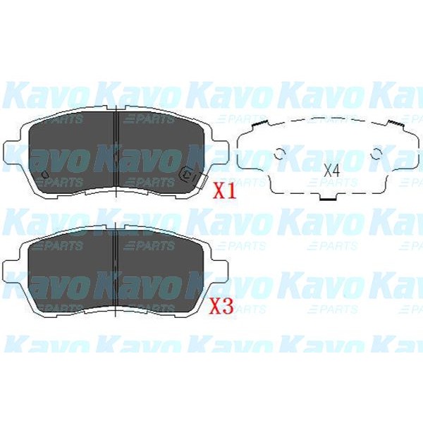 Слика на плочки KAVO PARTS KBP-1514 за Ford Fiesta VAN 2009 1.25 - 82 коњи бензин