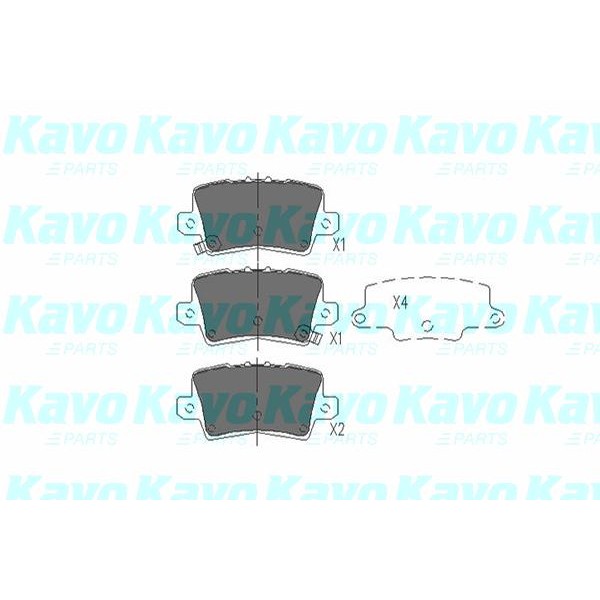 Слика на плочки KAVO PARTS KBP-2014 за Honda Civic 8 Hatchback (FN,FK) 1.4 - 83 коњи бензин